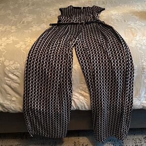 Gracia Black and White Patterned Jumpsuit